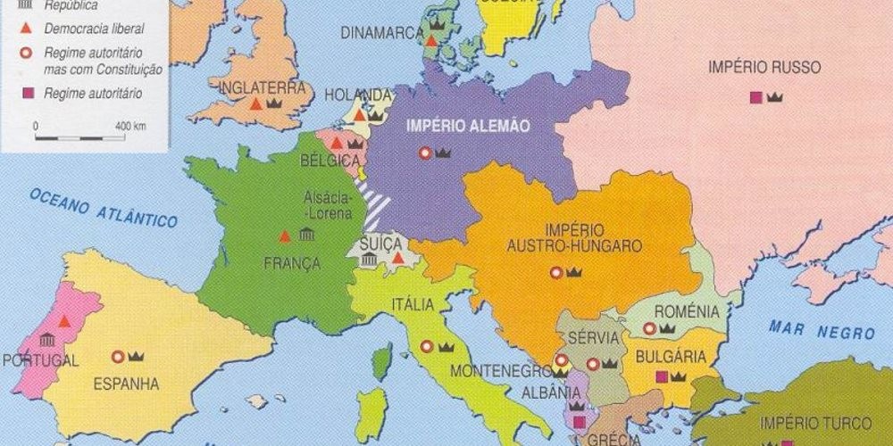 Resultado de imagem para mapa da europa antes da primeira guerra mundial