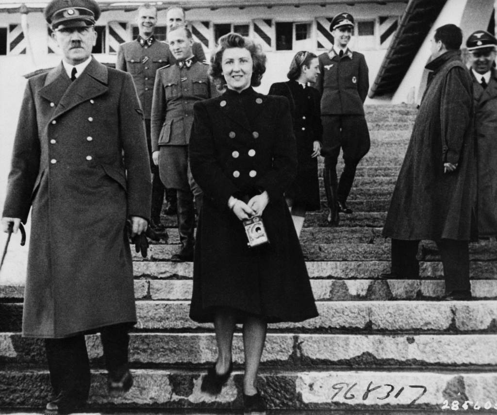 Original Caption: Adolf Hitler with Eva Braun. Undated Photo.